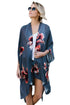 Sexy Dark Gray Floral Kimono
